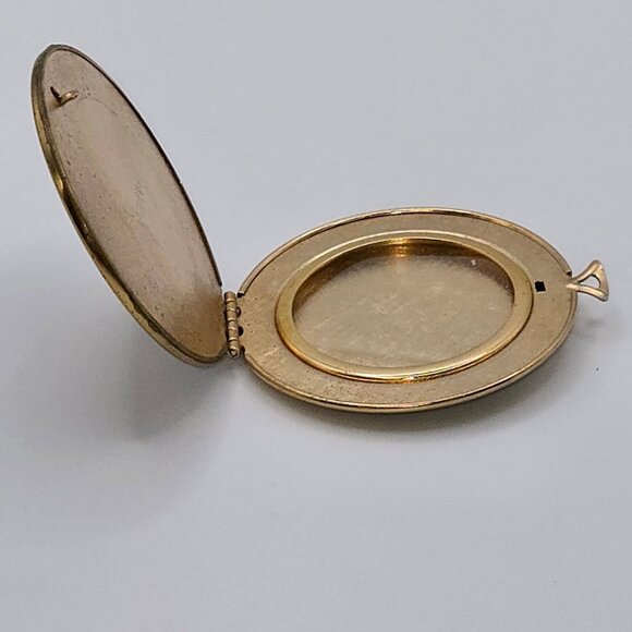 VTG AVON Compact Locket Cross Stitch Needlepoint Floral Roses Tapestry Pendent - Picture 8 of 12